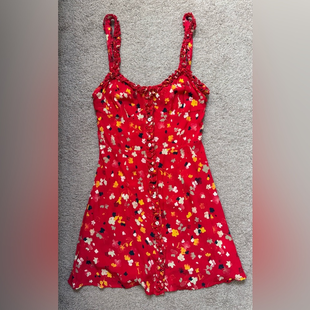 Realisation Par Red Floral Mini Dress